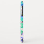 トレンディー熱帯ティール（緑がかった色）ピンクフローラフラミンゴ Case-Mate iPhoneケース (裏面/左)