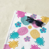 トレンディー熱帯性パイナップル葉カラフル ビーチタオル (インサイチュ)