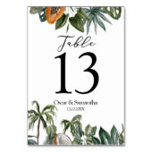 トレンディー熱帯水カラーグリーン葉 テーブルナンバー (裏面)