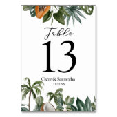 トレンディー熱帯水カラーグリーン葉 テーブルナンバー (正面)