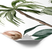 トレンディー熱帯水カラーグリーン葉 ポスター (角)