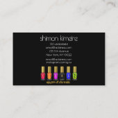 トレンディー爪、 ネイルフローラアートマニキュリストロイヤリティ 名刺 (裏面)