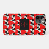 トレンディー牛編集可能モノグラムレッドIphoneケース Case-Mate iPhoneケース (裏面(横))