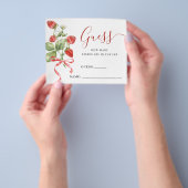 トレンディー牧草地いちご推測いくつゲームカード チラシ (手)