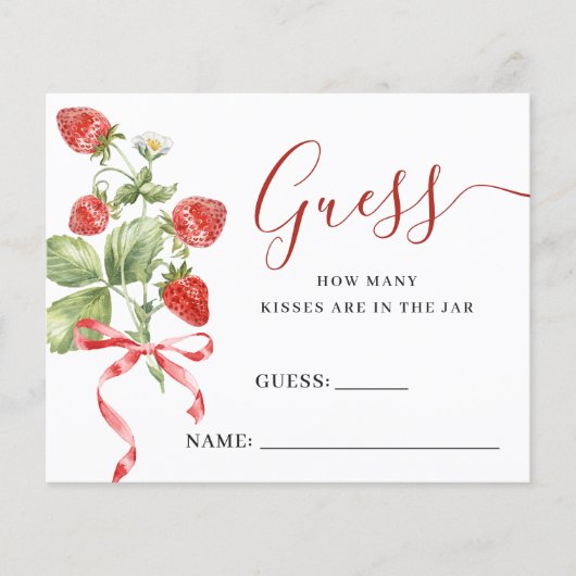 トレンディー牧草地いちご推測いくつゲームカード チラシ (正面)