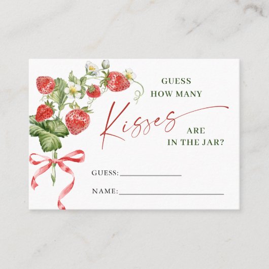 トレンディー牧草地いちご推測いくつゲームカード 名刺 (正面)