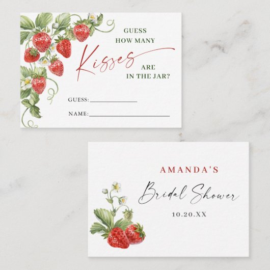 トレンディー牧草地いちご推測いくつゲームカード 名刺 (正面/裏面)