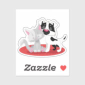 トレンディー猫と犬の四角いシール シール (シート)