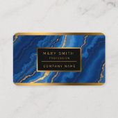 トレンディー王室のブルー金ゴールドマーブルコレクション 名刺 (正面)