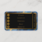 トレンディー王室のブルー金ゴールドマーブルコレクション 名刺 (裏面)