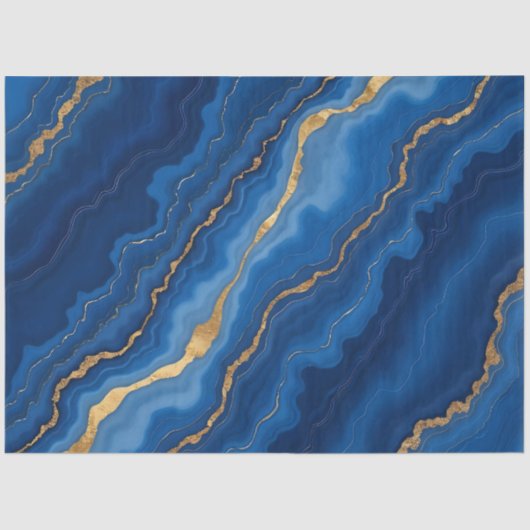 トレンディー王室のブルー金ゴールドマーブルコレクション 薄葉紙 (正面)