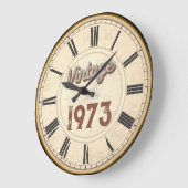 トレンディー生まれヴィンテージ1973ローマ数字 ラージ壁時計 (傾斜)