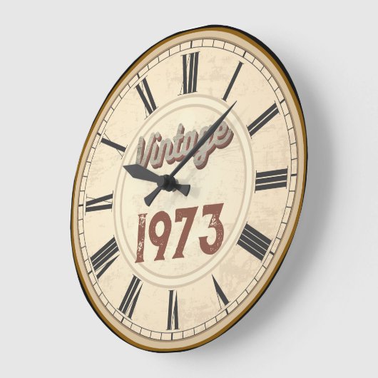 トレンディー生まれヴィンテージ1973ローマ数字 ラージ壁時計 (傾斜)