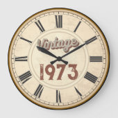 トレンディー生まれヴィンテージ1973ローマ数字 ラージ壁時計 (正面)
