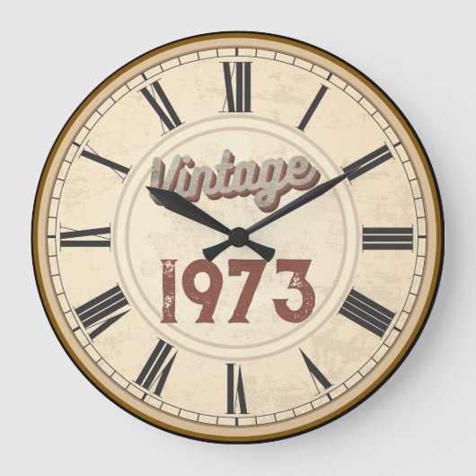 トレンディー生まれヴィンテージ1973ローマ数字 ラージ壁時計 (正面)