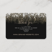 トレンディー発光金ゴールドグリッタースターズ美容師 名刺 (裏面)