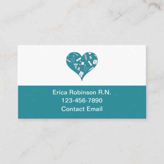 トレンディー登シンプル録ナース医療 名刺 (正面)