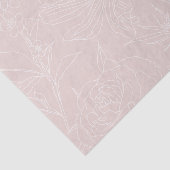 トレンディー白い花のアウトライン赤面ピンクデザイン 薄葉紙 (詳細)