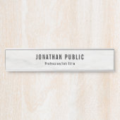 トレンディー白エレガント大理石テンプレート サインプレート (正面)