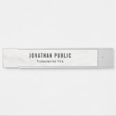 トレンディー白エレガント大理石テンプレート サインプレート (正面)