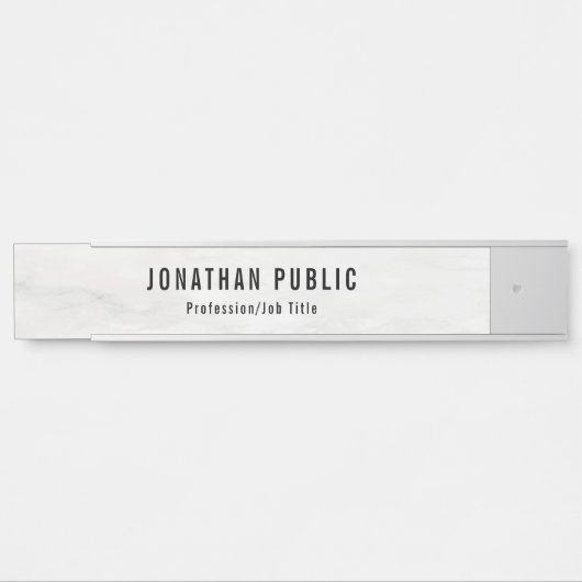 トレンディー白エレガント大理石テンプレート サインプレート (正面)
