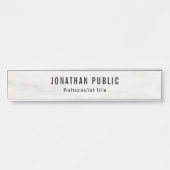 トレンディー白エレガント大理石テンプレート サインプレート (正面)