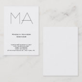 トレンディー白ユニークプロフェッショナルグレイ・モノグラム 名刺 (正面/裏面)