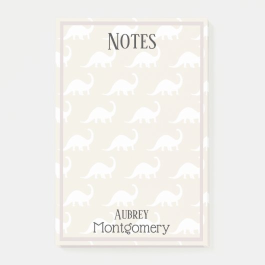 トレンディー白気管支索恐竜パーソナライズされた ポストイット (正面)