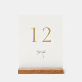 トレンディー白結婚リボンの表番号 アクリルサイン (正面)