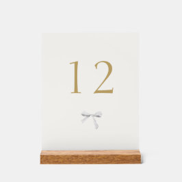 トレンディー白結婚リボンの表番号 アクリルサイン