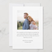 トレンディー白結婚書 サンキューカード (裏面)