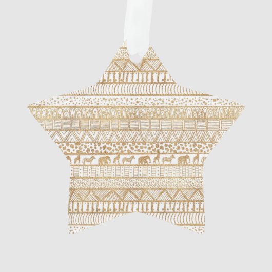 トレンディー白金ゴールド部族アフリカパターン オーナメント (裏面)