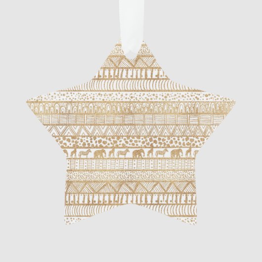 トレンディー白金ゴールド部族アフリカパターン オーナメント (正面)