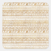 トレンディー白金ゴールド部族アフリカパターン スクエアシール (正面)