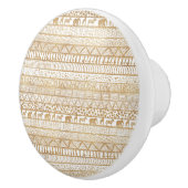 トレンディー白金ゴールド部族アフリカパターン セラミックノブ (右)