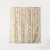 トレンディー白金ゴールド部族アフリカパターン タペストリー (正面)