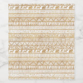 トレンディー白金ゴールド部族アフリカパターン ワインラベル (シングルラベル)