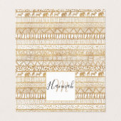 トレンディー白金ゴールド部族アフリカパターン 名刺 (外部フラット)