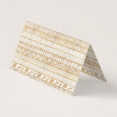 トレンディー白金ゴールド部族アフリカパターン 名刺 (裏面)