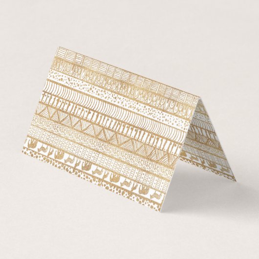 トレンディー白金ゴールド部族アフリカパターン 名刺 (裏面)