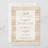 トレンディー白金ゴールド部族アフリカパターン 招待状 (正面)