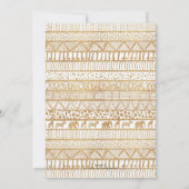 トレンディー白金ゴールド部族アフリカパターン 招待状 (裏面)