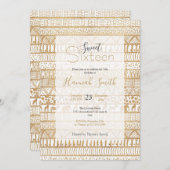 トレンディー白金ゴールド部族アフリカパターン 招待状 (正面/裏面)