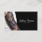 トレンディー白黒の入れ墨の腕タトゥーアーティスト 名刺 (正面)