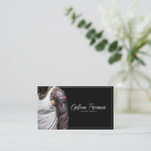 トレンディー白黒の刺青の男の刺青アーティスト 名刺 (スタンド正面)