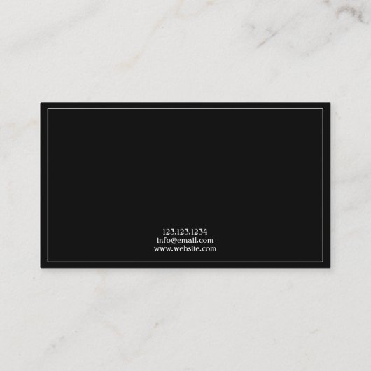 トレンディー白黒の刺青の男の刺青アーティスト 名刺 (裏面)