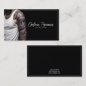 トレンディー白黒の刺青の男の刺青アーティスト 名刺 (正面/裏面)