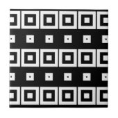 トレンディー白黒のOp Art幾何学的パターン タイル (正面)