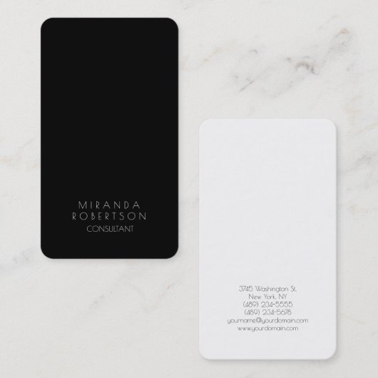 トレンディー白黒クリエイティブコンサルタントマネージャ 名刺 (正面/裏面)
