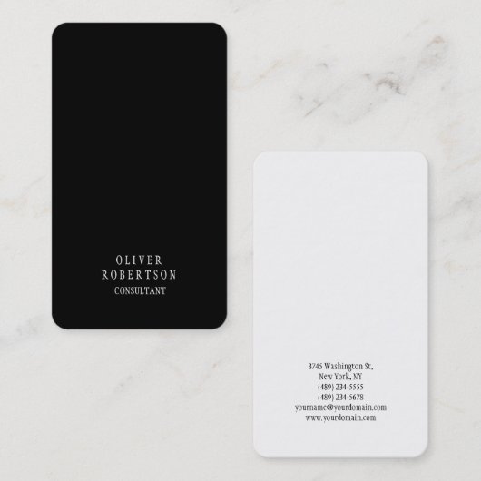 トレンディー白黒クリエイティブユニークシンプル平野 名刺 (正面/裏面)